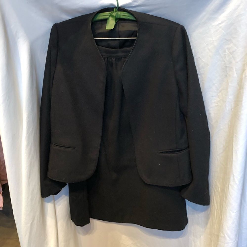 Vintage Rrrruss Skirt set Black Wool Medium